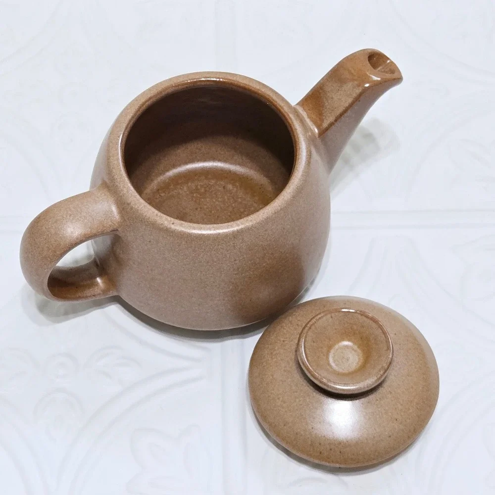 Frankoma Pottery 2 Cup Tea Pot Plainsman Brown Tan 6J